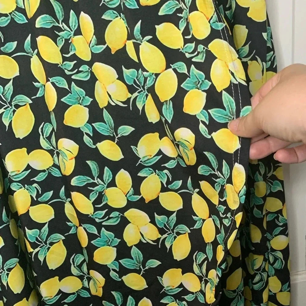 Faux Wrap High Low Lemon Dress - Picture 8 of 9